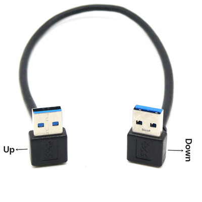 1 vnt 90 laipsnių kairėn dešinėn aukštyn žemyn kampu USB 3.0 kištukas iki USB3.0 kištukas A tipo vyriškas duomenų kabelis 25 cm 50 cm
