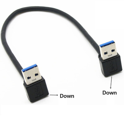1 vnt 90 laipsnių kairėn dešinėn aukštyn žemyn kampu USB 3.0 kištukas iki USB3.0 kištukas A tipo vyriškas duomenų kabelis 25 cm 50 cm