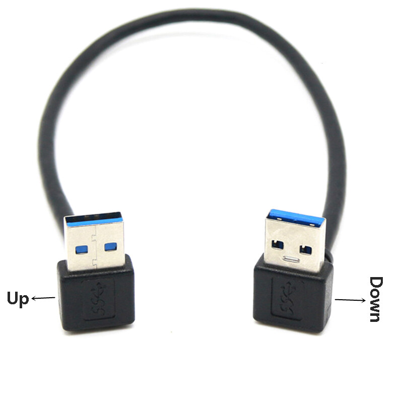 1 vnt 90 laipsnių kairėn dešinėn aukštyn žemyn kampu USB 3.0 kištukas iki USB3.0 kištukas A tipo vyriškas duomenų kabelis 25 cm 50 cm