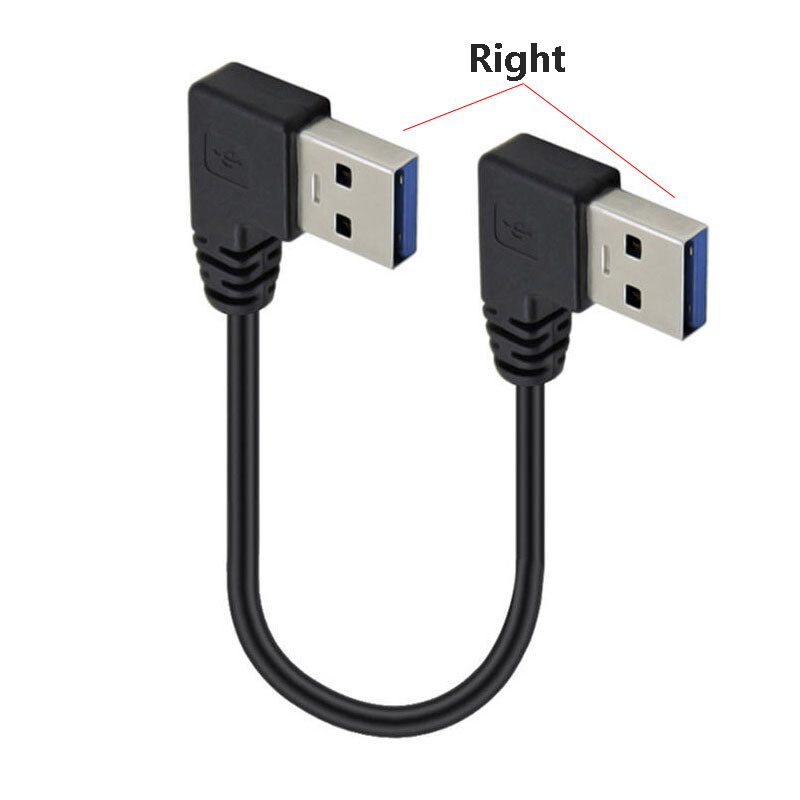 1 vnt 90 laipsnių kairėn dešinėn aukštyn žemyn kampu USB 3.0 kištukas iki USB3.0 kištukas A tipo vyriškas duomenų kabelis 25 cm 50 cm