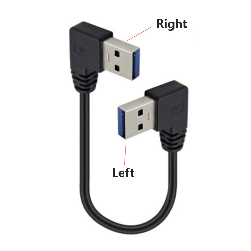 1 vnt 90 laipsnių kairėn dešinėn aukštyn žemyn kampu USB 3.0 kištukas iki USB3.0 kištukas A tipo vyriškas duomenų kabelis 25 cm 50 cm