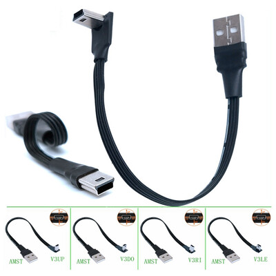 Mini USB 5 kontaktu B tips tēviņš AUGŠU uz leju pa kreisi pa labi leņķi 90 grādi uz USB 2.0 uzgalis datu kabelis Mini USB plakanais kabelis 0,1 m/0,2 m/0,5 m/0,8 m