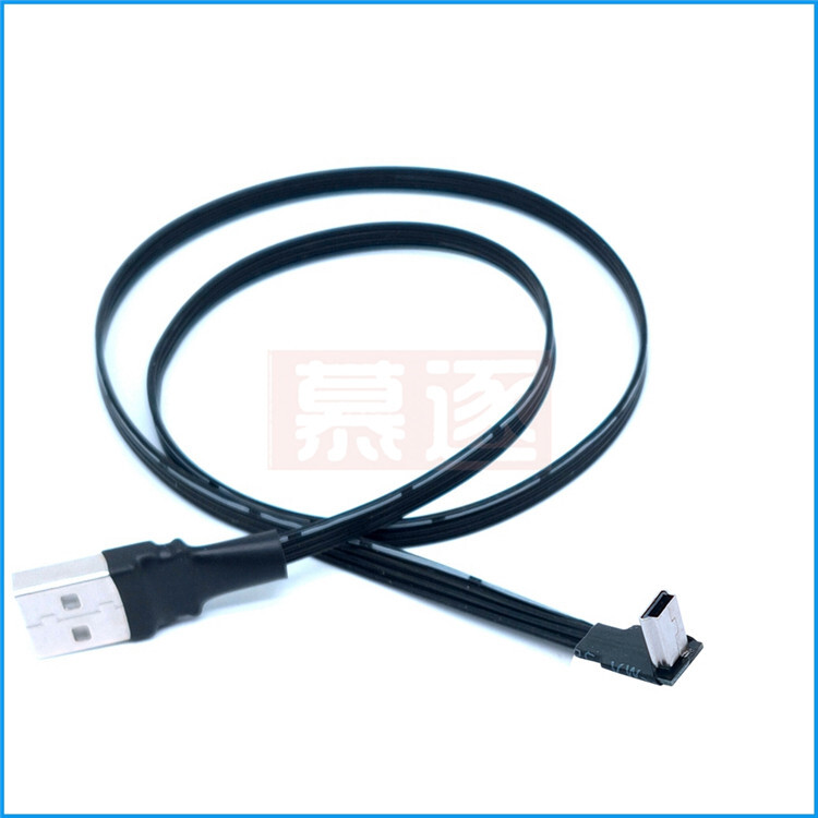 Mini USB 5pin B Tip Mascul Sus Jos Stânga Dreapta Unghi 90 de grade la USB 2.0 Mascul Cablu de date Mini USB Cablu plat 0,1 m/0,2 m/0,5 m/0,8 m