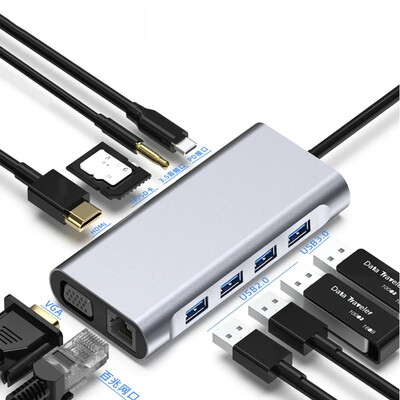 11-ühes C-tüüpi jaotur HDMI-adapteriga USB C jaotur 4K Thunderbolt 3 TF SD-kaardilugeja pesa PD MacBook Air Pro M2 M1 kiibi jaoturi jaoks