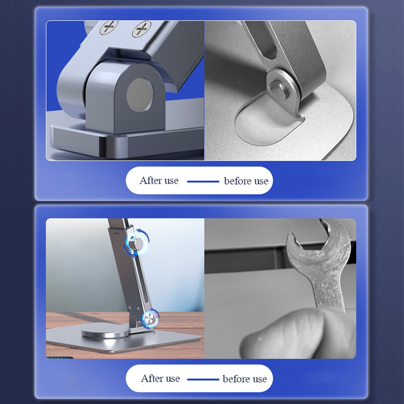 Hliníkový stojan na tablet, stolový stojan s 360° otočením, viacuhlový výškovo nastaviteľný skladací držiak pre iPad Pro Air Xiaomi Table