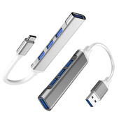 HUB USB C HUB USB 3.0 HUB tip C 4 porturi Adaptor splitter multiplu 5Gbps pentru PC Accesorii computer HUB multiport 4 porturi USB 3.0 2.0