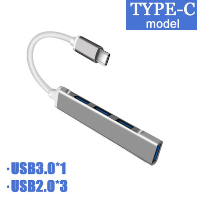 HUB USB C HUB USB 3.0 HUB tip C 4 porturi Adaptor splitter multiplu 5Gbps pentru PC Accesorii computer HUB multiport 4 porturi USB 3.0 2.0