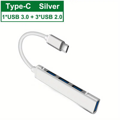 HUB USB C HUB USB 3.0 HUB tip C 4 porturi Adaptor splitter multiplu 5Gbps pentru PC Accesorii computer HUB multiport 4 porturi USB 3.0 2.0