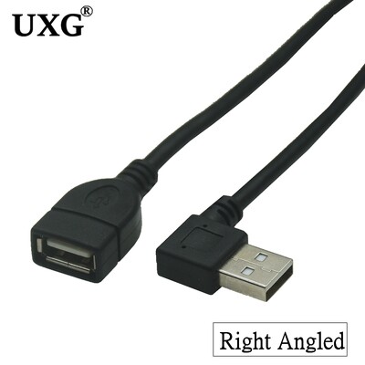 10cm 20cm USB 2.0 A Mascul la Femeie 90 Cablu adaptor de extensie unghiular USB2.0 Mascul la femela dreapta/stânga/jos/sus Cablu negru