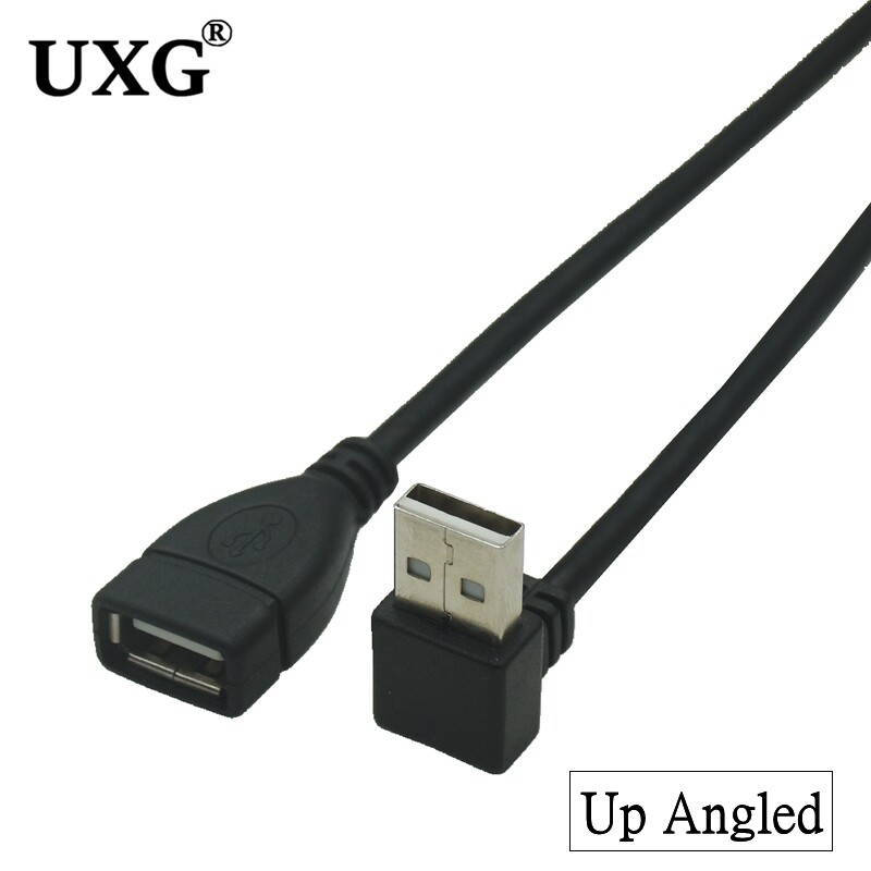 10cm 20cm USB 2.0 A Mascul la Femeie 90 Cablu adaptor de extensie unghiular USB2.0 Mascul la femela dreapta/stânga/jos/sus Cablu negru