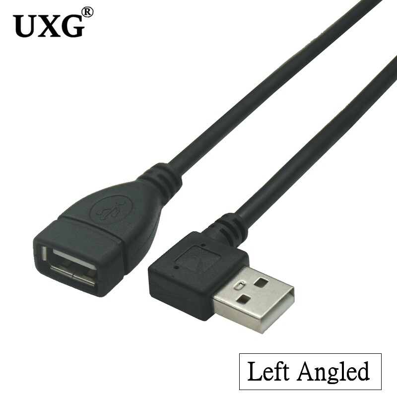 10cm 20cm USB 2.0 A Mascul la Femeie 90 Cablu adaptor de extensie unghiular USB2.0 Mascul la femela dreapta/stânga/jos/sus Cablu negru