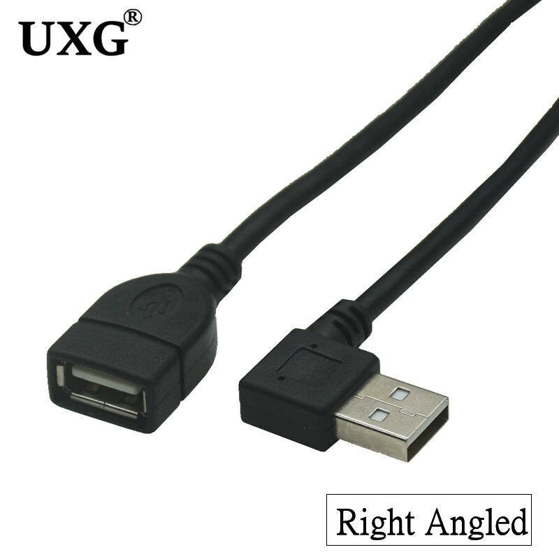 10cm 20cm USB 2.0 A Mascul la Femeie 90 Cablu adaptor de extensie unghiular USB2.0 Mascul la femela dreapta/stânga/jos/sus Cablu negru