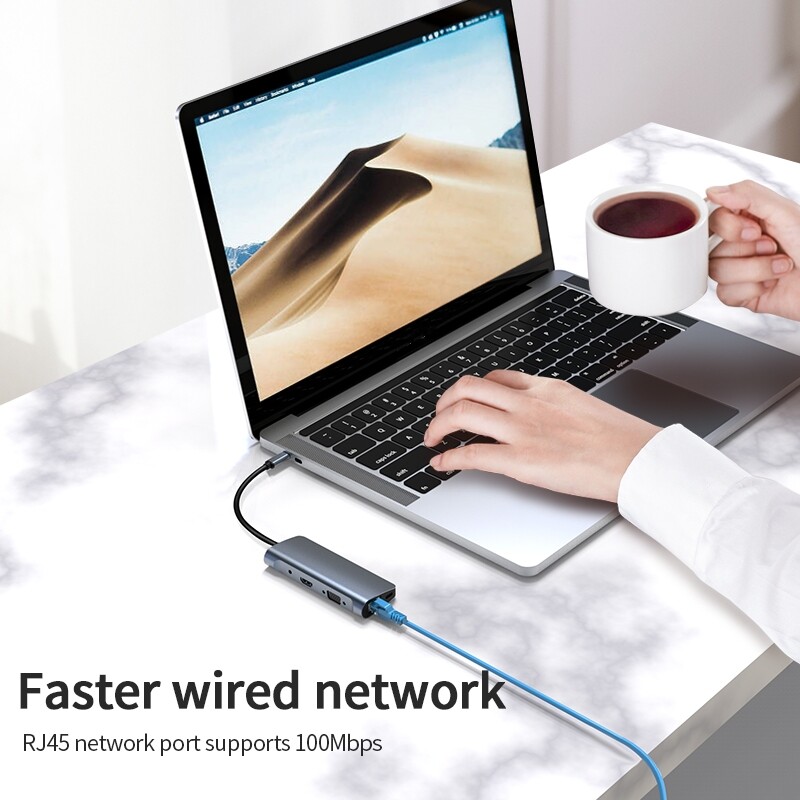 Gopala 9 v 1 USB C Hub so 100W PD, HDMI 4K, USB 3.0 2.0, VGA, čítačkou SD/TF kariet, dokovacou stanicou s 3,5 mm audio jackom