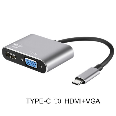 C tipa USB C uz HDMI saderīgs 4K adapteris VGA USB3.0 Audio video pārveidotājs PD 87W Ātrais lādētājs Macbook pro Samsung s9 s10