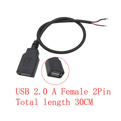 USB barošanas avota kabelis 2/4 kontaktu Micro USB/USB 2.0 A/C tipa vīrišķais kontaktdakšas vadu savienotājs DIY datu uzlādes pagarinātāja kabelis 30cm