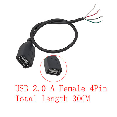 USB barošanas avota kabelis 2/4 kontaktu Micro USB/USB 2.0 A/C tipa vīrišķais kontaktdakšas vadu savienotājs DIY datu uzlādes pagarinātāja kabelis 30cm