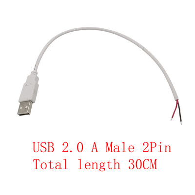 USB barošanas avota kabelis 2/4 kontaktu Micro USB/USB 2.0 A/C tipa vīrišķais kontaktdakšas vadu savienotājs DIY datu uzlādes pagarinātāja kabelis 30cm