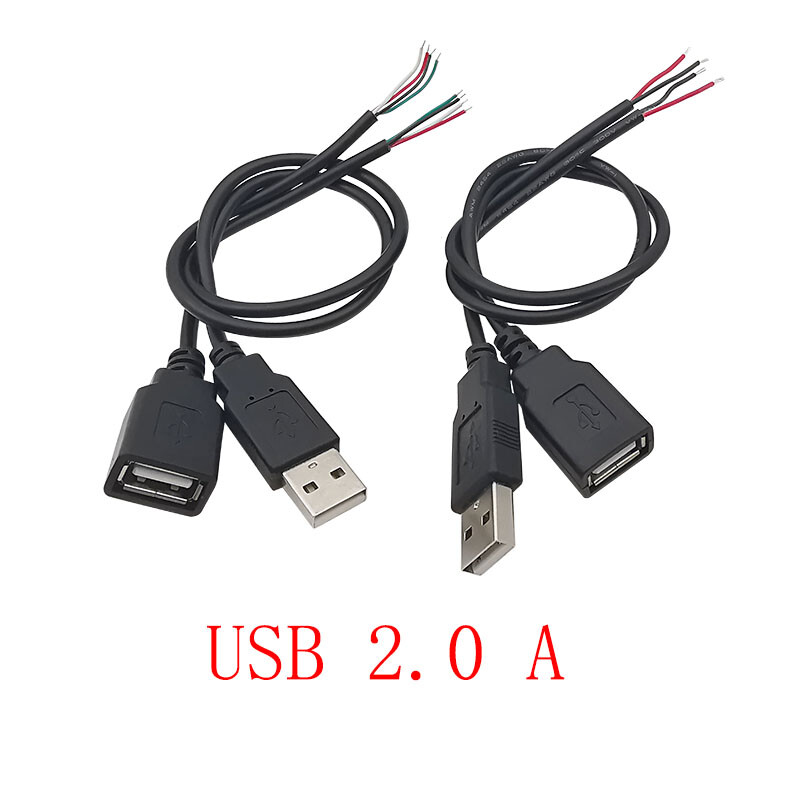USB barošanas avota kabelis 2/4 kontaktu Micro USB/USB 2.0 A/C tipa vīrišķais kontaktdakšas vadu savienotājs DIY datu uzlādes pagarinātāja kabelis 30cm
