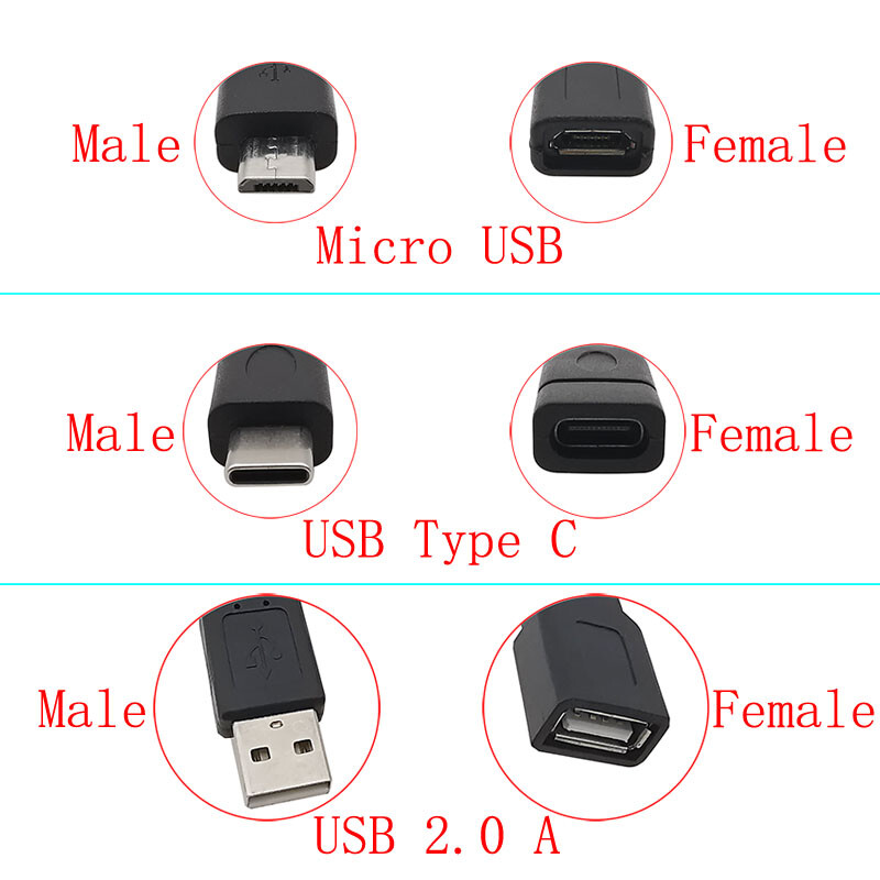 USB barošanas avota kabelis 2/4 kontaktu Micro USB/USB 2.0 A/C tipa vīrišķais kontaktdakšas vadu savienotājs DIY datu uzlādes pagarinātāja kabelis 30cm