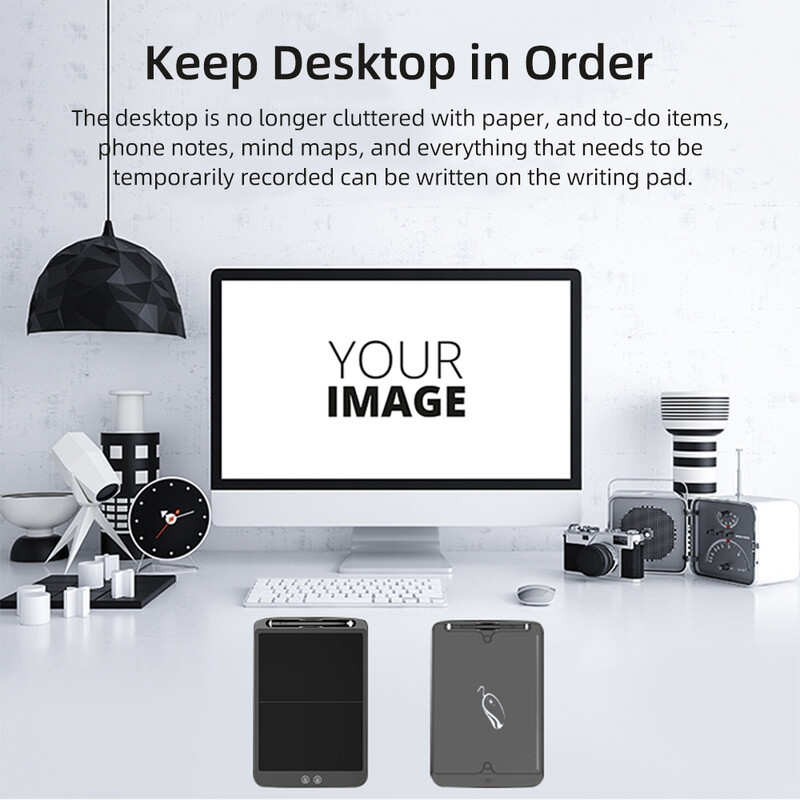 12 colių skystųjų kristalų rašymo planšetinis kompiuteris elektroninė skaitmeninė piešimo lenta Itin plona rašymo kilimėlis, padalintas ekranas, trynimas vienu spustelėjimu su užrakinimo mygtuku