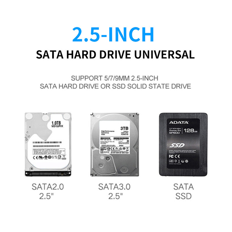 Kábel SATA na USB 3.0/Type-C/2 v 1 USB 3.0 Type-C s rýchlosťou až 6 Gb/s pre 2,5-palcový externý HDD SSD pevný disk, adaptér SATA 3 s 22-pinovým konektorom