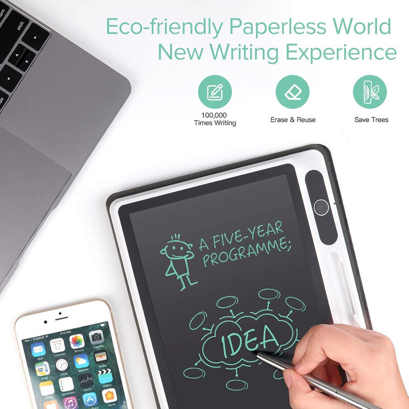LCD viedā rokraksta tāfele 10,1 collas elektroniskais piezīmju bloks ar mākslīgās ādas apvalku, zīmēšanas planšetdators darbam un mācībām, daudzfunkcionāls