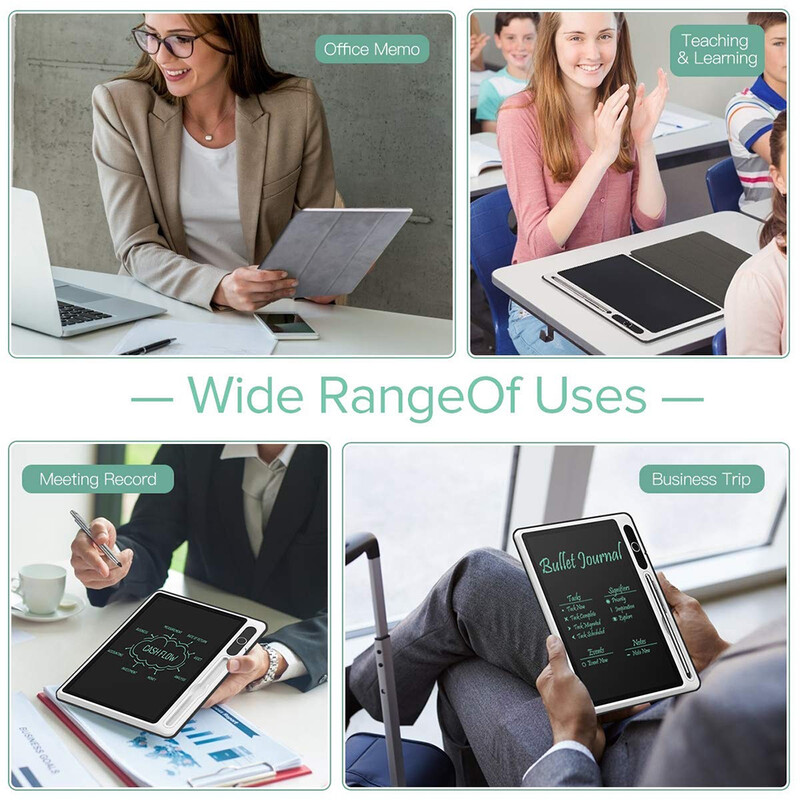 LCD viedā rokraksta tāfele 10,1 collas elektroniskais piezīmju bloks ar mākslīgās ādas apvalku, zīmēšanas planšetdators darbam un mācībām, daudzfunkcionāls