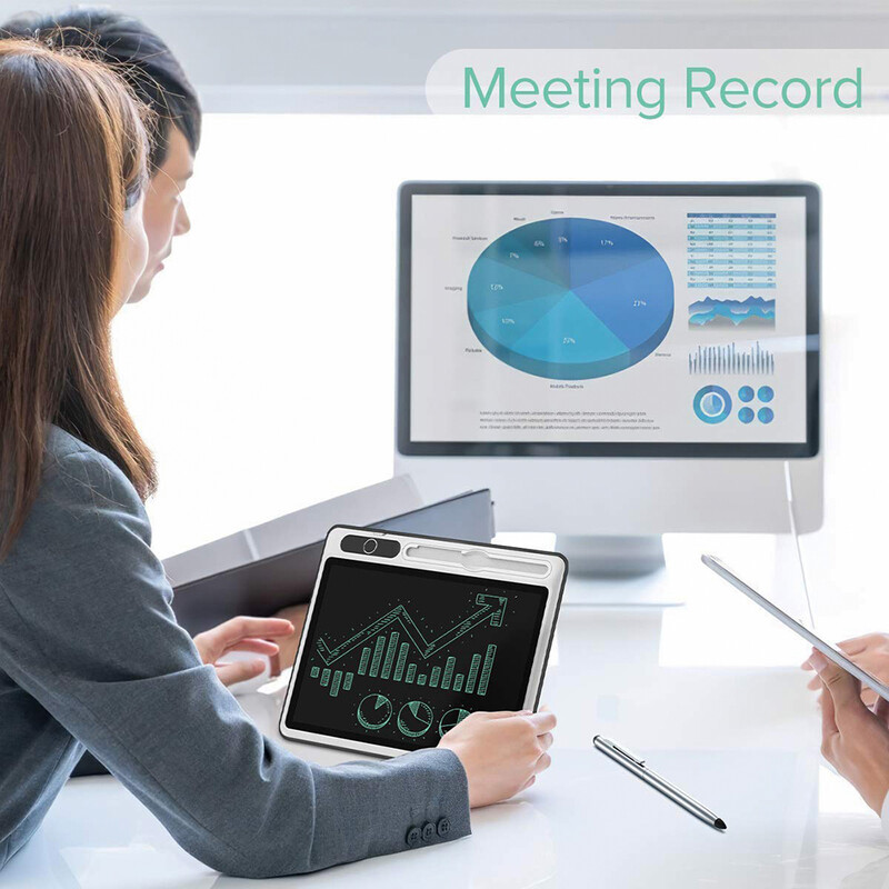 LCD viedā rokraksta tāfele 10,1 collas elektroniskais piezīmju bloks ar mākslīgās ādas apvalku, zīmēšanas planšetdators darbam un mācībām, daudzfunkcionāls
