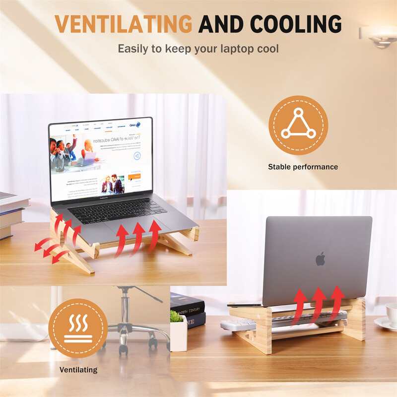 Drveni stalak za prijenosno računalo za MacBook Pro Univerzalni stalak za računala za stolni okomiti držač za prijenosno računalo Drveni nosač za prijenosno računalo za MacBook Air