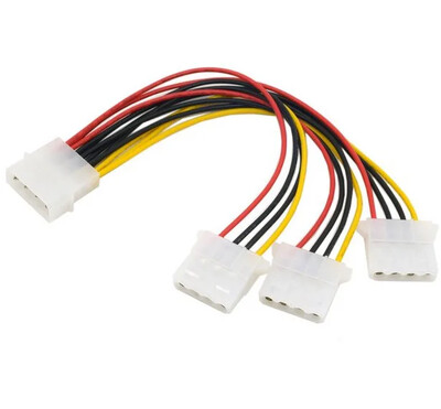 Cabluri de alimentare IDE cu 4 pini HY1578 Cablu adaptor splitter pentru surse de alimentare Molex IDE cu 4 pini la 3 porturi