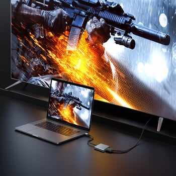 USB C към DP 3in1 Hub Type-C Thunderbolt3 към 8K@60Hz 4K@144Hz DisplayPort 1.4/USB/100W PD порт докинг станция за Mackbook Pro