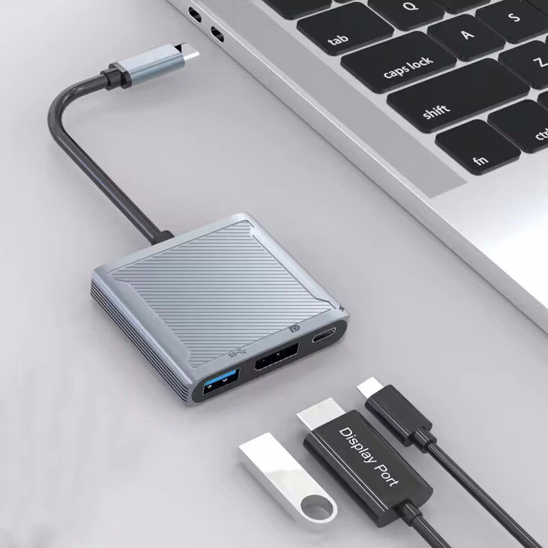 USB C σε DP 3in1 Hub Type-C Thunderbolt3 To 8K@60Hz 4K@144Hz DisplayPort 1.4/USB/100W PD Docking Port for Mackbook Pro