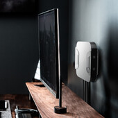 Sienas/galdvirsmas statīvs Galda stiprinājuma dokstacijas skrāpējumiem necaurlaidīgs akrila vertikālais statīvs Viegls piezīmjdatora dokstacijas statīvs Mac Mini 2023 M2 mikroshēmai