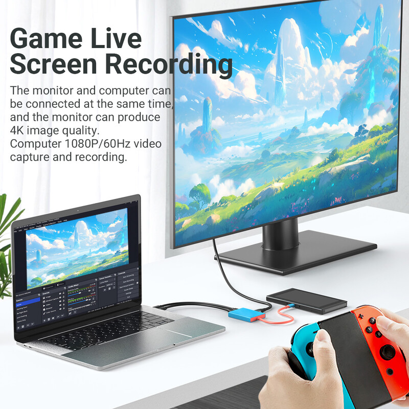 Placă de captură video Gopala 4K HDTV cu sursă de alimentare USB3.0 PD 100W pentru streaming live/jocuri/întâlniri Sistem Windows/Mac OS