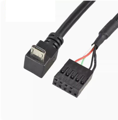Placă de bază pentru computer PC 9P la Micro USB la DuPont 2,54 mm 5Pin Cablu de date DuPont USB la Micro USB Folie de aluminiu + cablu plasă țesut