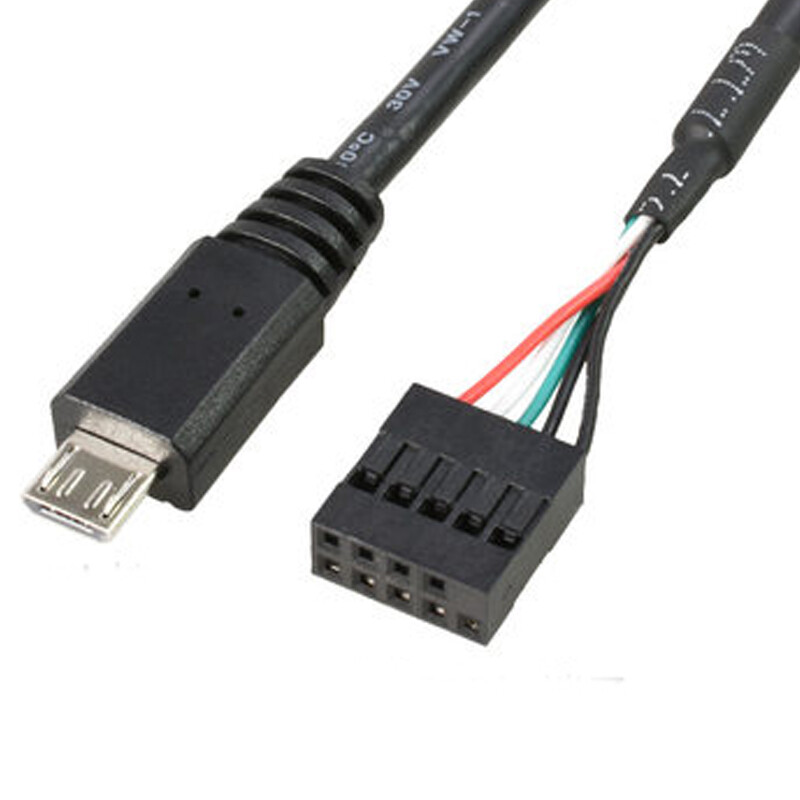 Placă de bază pentru computer PC 9P la Micro USB la DuPont 2,54 mm 5Pin Cablu de date DuPont USB la Micro USB Folie de aluminiu + cablu plasă țesut