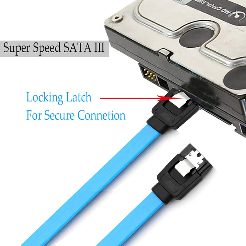 Pachet de 12 cabluri SATA III HDD drept unghi drept de 90 de grade 6,0 Gbps cu zăvor de blocare 16 inchi pentru HDD SATA, SSD, driver de CD