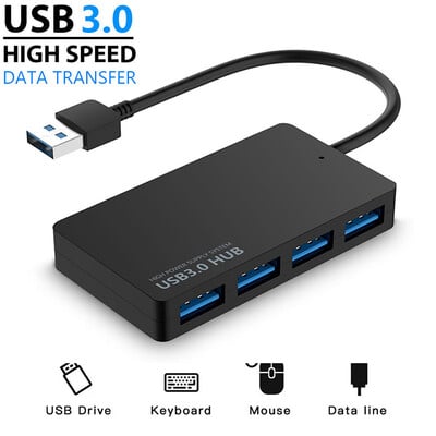 Vysokorýchlostný USB 3.0 HUB Multi USB rozbočovač 4 porty Expander Viacnásobný USB expander Počítačové príslušenstvo pre notebooky