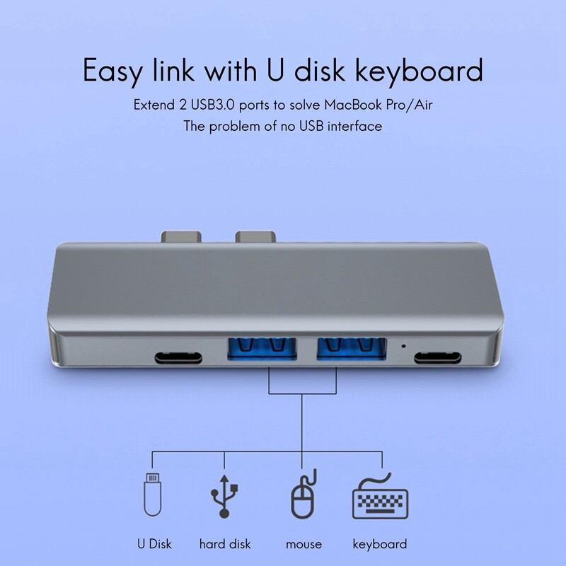 USB Type-C Hub pre kompatibilnú dokovaciu stanicu MST 4K USB C HUB, vhodná pre adaptér Apple Pro Air