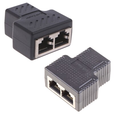 Adaptor conector splitter RJ45 1 la 2 moduri Ethernet Splitter cuplaj mufă pentru Play Ethernet Extender Convertor pentru laptop