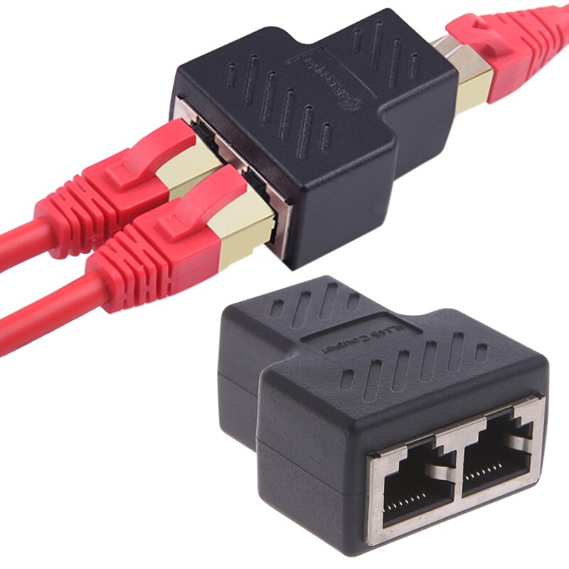 RJ45 elosztó csatlakozó adapter 1-2 utas Ethernet elosztó csatlakozó dugó Play Ethernet bővítő átalakító laptophoz