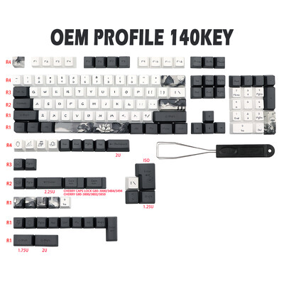 GMK-KEY Keycap cu flori de lotus cu cerneală sublimare vopsea pentru comutatoare MX dz60 RK61 Anne gk61 DZ60 GK64 68 980 108 ISO Keycap