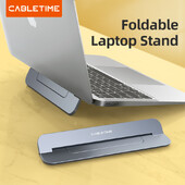 CABLETIME klēpjdatora statīvs, salokāms, mazgājams plāns stāvvads, siltuma izkliedēšanas vieta, pelēks turētājs 11/13/17 collu klēpjdatora piezīmjdatoram C417