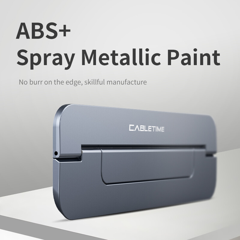 CABLETIME klēpjdatora statīvs, salokāms, mazgājams plāns stāvvads, siltuma izkliedēšanas vieta, pelēks turētājs 11/13/17 collu klēpjdatora piezīmjdatoram C417