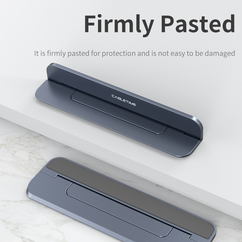 CABLETIME klēpjdatora statīvs, salokāms, mazgājams plāns stāvvads, siltuma izkliedēšanas vieta, pelēks turētājs 11/13/17 collu klēpjdatora piezīmjdatoram C417