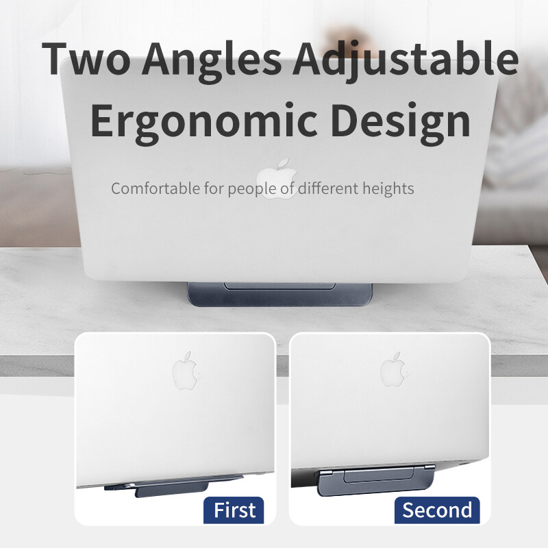 CABLETIME klēpjdatora statīvs, salokāms, mazgājams plāns stāvvads, siltuma izkliedēšanas vieta, pelēks turētājs 11/13/17 collu klēpjdatora piezīmjdatoram C417