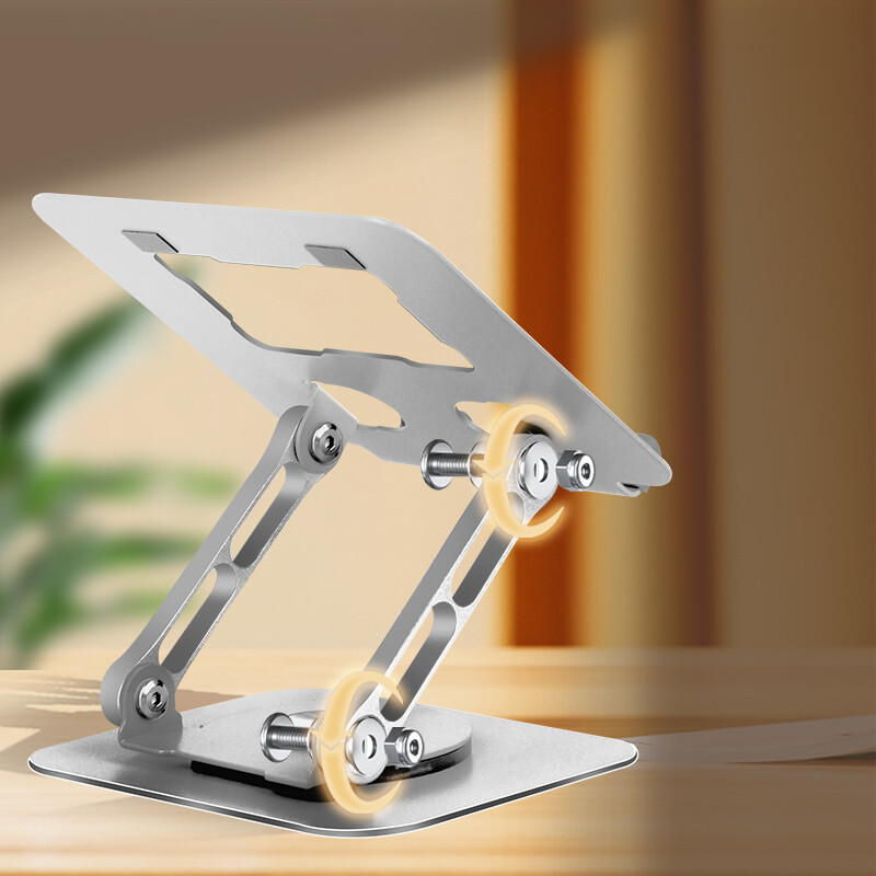 Regulējams planšetdatora tālruņa datora statīvs un 360 grādu rotējoša pamatne, salokāms klēpjdatora stāvvada galda turētājs MacBook iPad 4-12 collu ierīcei