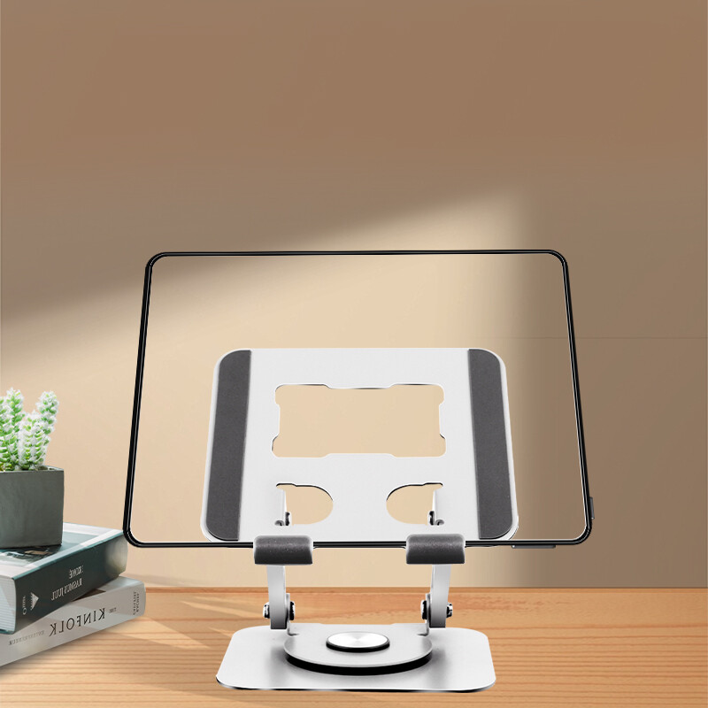 Regulējams planšetdatora tālruņa datora statīvs un 360 grādu rotējoša pamatne, salokāms klēpjdatora stāvvada galda turētājs MacBook iPad 4-12 collu ierīcei