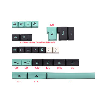 Geoma Keycap pbt XDA Japanese Korean DE FR ES AZERTY Key Cap For dz60/RK61/gk64/68/84/980 Keycaps gmk Keycaps Alice Space bar