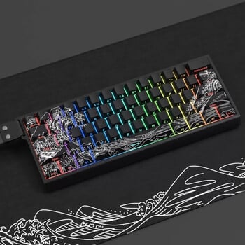 Πλαϊνά χαραγμένα ημιδιαφανή Cherry Keycaps PBT Heat-sublimation 130 Keys Creative for 60/64/84/98/108 Mechanical Keyboards